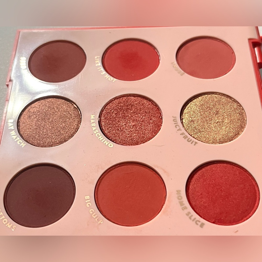 ColourPop Main Squeeze Eye Shadow 9 Color Palette Shades of Red - Picture 7 of 8